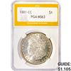 Image 1 : 1881-CC Morgan Silver Dollar PGA MS63