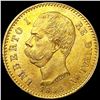 Image 1 : 1882-R Italy .1867oz Gold 20 Lire UNCIRCULATED