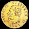 1863 Italy .1867oz Gold 20 Lire UNCIRCULATED