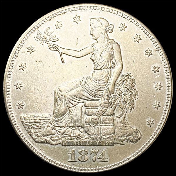 CHOP 1874-S Silver Trade Dollar CLOSELY UNCIRCULAT
