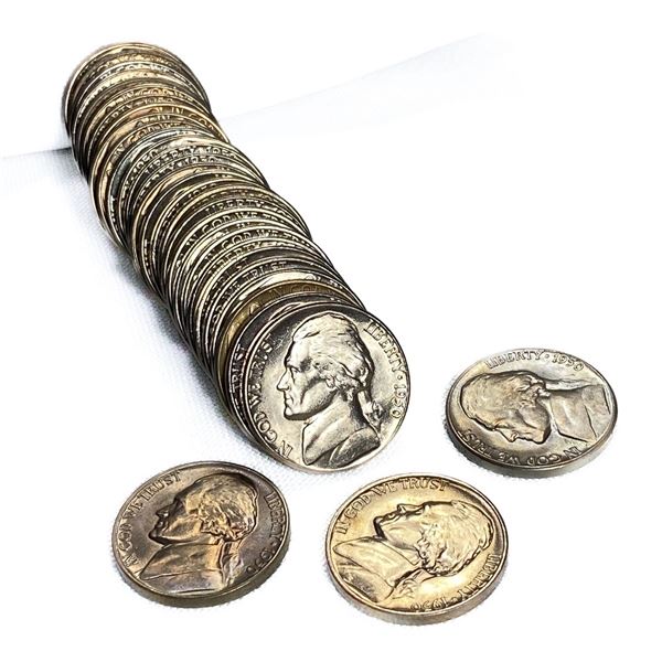 1950 Jefferson Nickel Roll (32 Coins) UNC