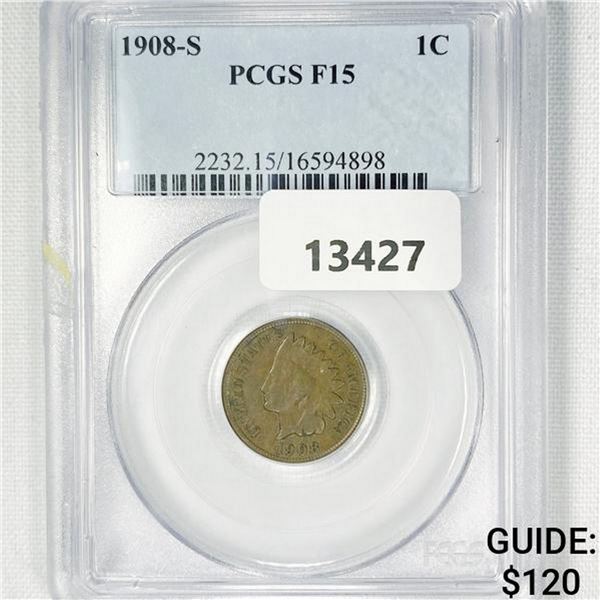 1908-S Indian Head Cent PCGS F15