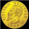 1863 Italy .1867oz Gold 20 Lire UNCIRCULATED