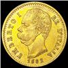 Image 1 : 1882-R Italy .1867oz Gold 20 Lire UNCIRCULATED