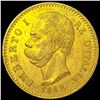 Image 1 : 1882-R Italy .1867oz Gold 20 Lire UNCIRCULATED