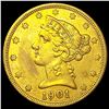 Image 1 : 1901/0-S $5 Gold Half Eagle UNCIRCULATED