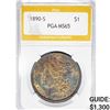 1890-S Morgan Silver Dollar PGA M65