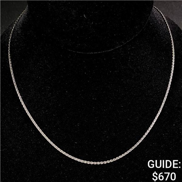 6 G 14 KT 18" White Gold Necklace