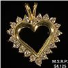 Image 1 : 2.3 DWT 14 KT Gold Heart Pendant w/ Diamond