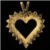 Image 2 : 2.3 DWT 14 KT Gold Heart Pendant w/ Diamond