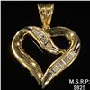 Image 1 : 1.2 DWT 10 KT Gold Heart Pendant w/ Diamond