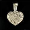 Image 2 : 7.6 DWT 14 KT Wht Gold Heart w/Dmnds Pendant
