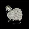 Image 3 : 7.6 DWT 14 KT Wht Gold Heart w/Dmnds Pendant