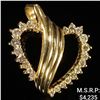 Image 1 : 3.3 DWT 14 KT Gold Heart Pendant w/ Diamond