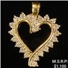 Image 1 : 1.8 DWT 10 KT Gold Heart Pendant w/ Diamond