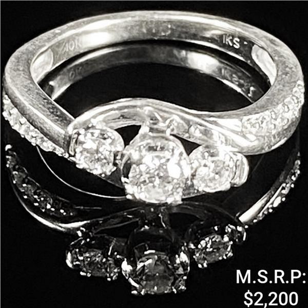 1.9 DWT 10 KT Wht Gold w/ Diamond Ring Sz:6