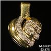 Image 1 : 3.2 DWT 14 KT Gold Heart Pendant w/ Diamond
