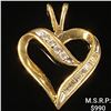 Image 1 : 1.4 DWT 10 KT Gold Heart Pendant w/ Diamond