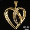 Image 1 : 1.1 DWT 10 KT Gold Heart Pendant w/ Diamond