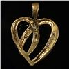 Image 2 : 1.1 DWT 10 KT Gold Heart Pendant w/ Diamond
