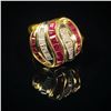 Image 2 : 4 DWT 18 KT Gold w/ Dmnds & Gems Ring Sz 6.5