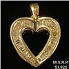 Image 1 : 1.6 DWT 10 KT Gold Heart Pendant w/ Diamond