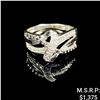 Image 1 : 1.8 DWT 10 KT Wht Gold w/ Dmnds & Gems Ring Sz 7