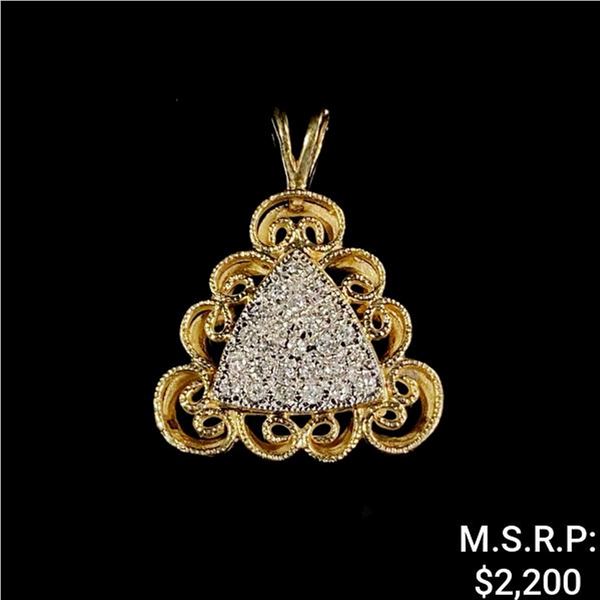 1.6 DWT 14 KT Gold w/ Dmnds Pendant