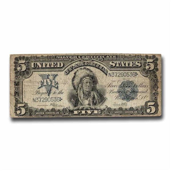 1899 $5.00 Silver Certificate Chief F