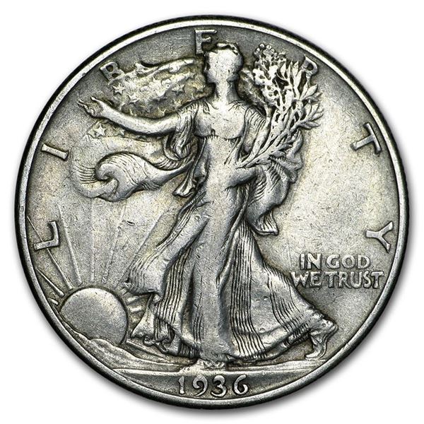 1936-D WALKING LIBERTY HALF EXTRA FINE XF45