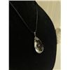 Image 2 : Large Crystal Tear Drop Necklace with adjustable Silk Cord