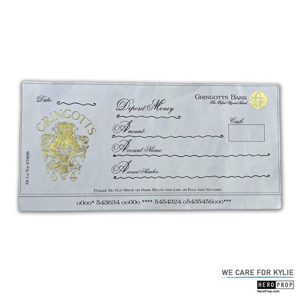 Harry Potter Franchise (2001-201) Gringotts Bank Cheque