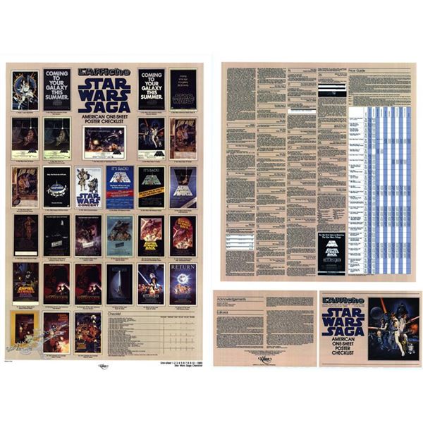 Star Wars Trilogy (1985) Original Lucasfilm Checklist Listing Guide Poster #1