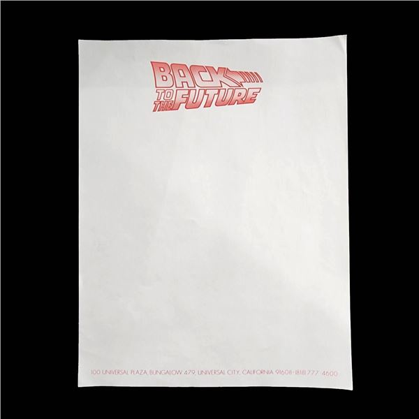 Back to the Future (1985) Studio Letterhead