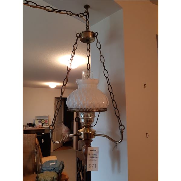 Milk Glass Swag Lamp Cat B