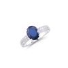 14KT White Gold 2.05ct Blue Sapphire and Diamond Ring