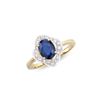 14KT Yellow Gold 1.50ct Blue Sapphire and Diamond Ring