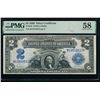 1899 $2 Mini Porthole Silver Certificate PMG 58