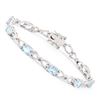 Plated Rhodium 8.55ctw Blue Topaz Bracelet