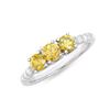 14KT White Gold 1.28ctw Yellow Diamond Ring