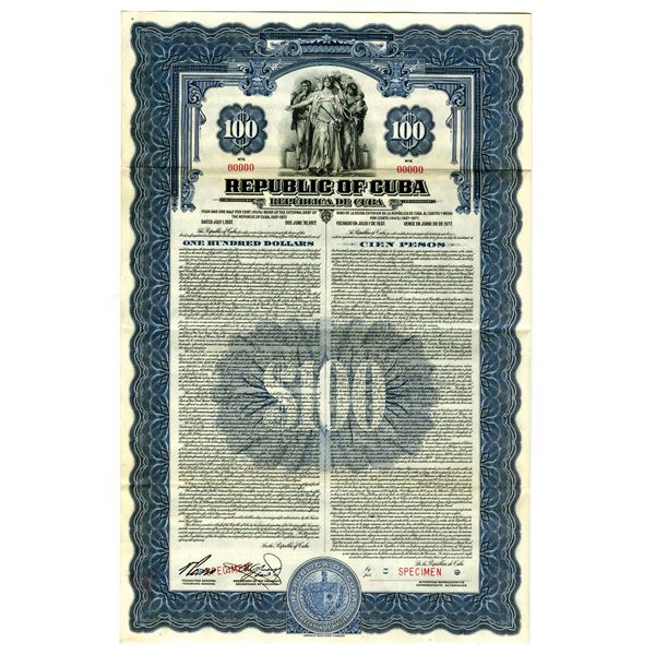 Republic of Cuba, 1937 Specimen Bond