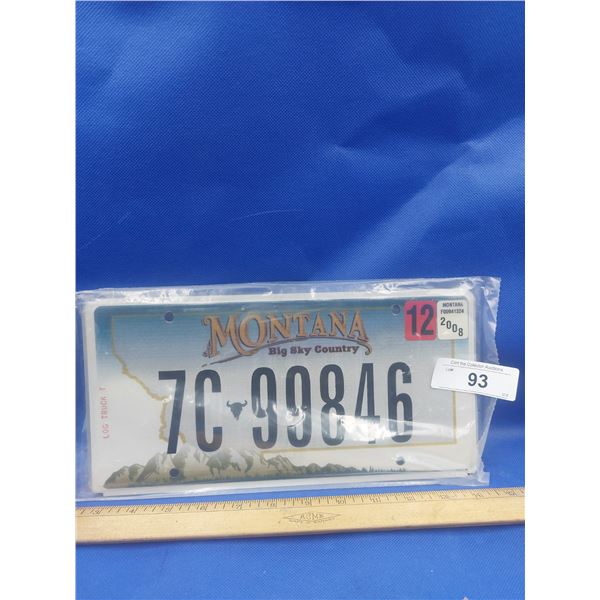 MINT 2008 MONTANA LICENSE PLATE