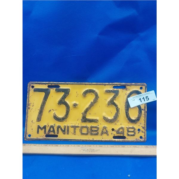 1948 MANITOBA LICENSE PLATE