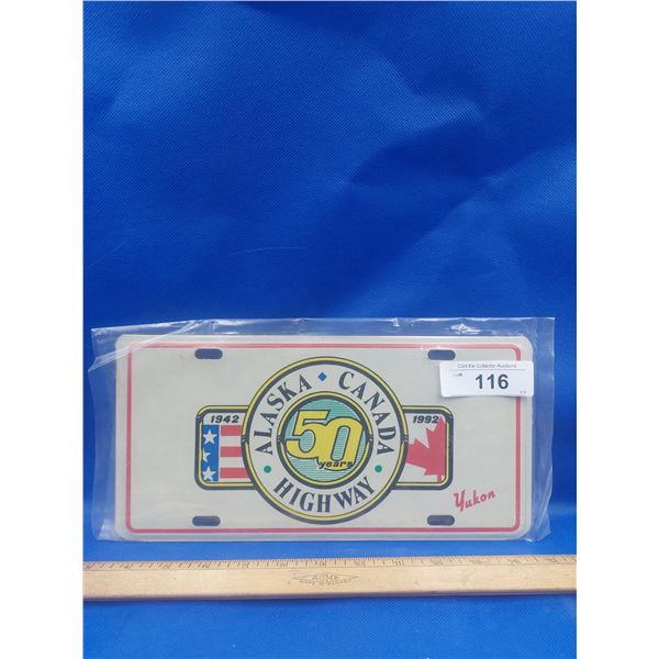1942-92 ALASKA HIGHWAY YUKON LICENSE PLATE