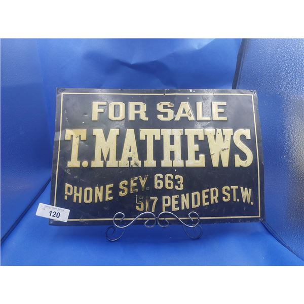 EARLY VANCOUVER REAL ESTATE SIGN