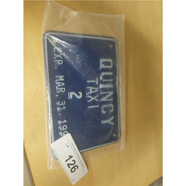 1999 QUINCY TAXI #2 LICENSE PLATE