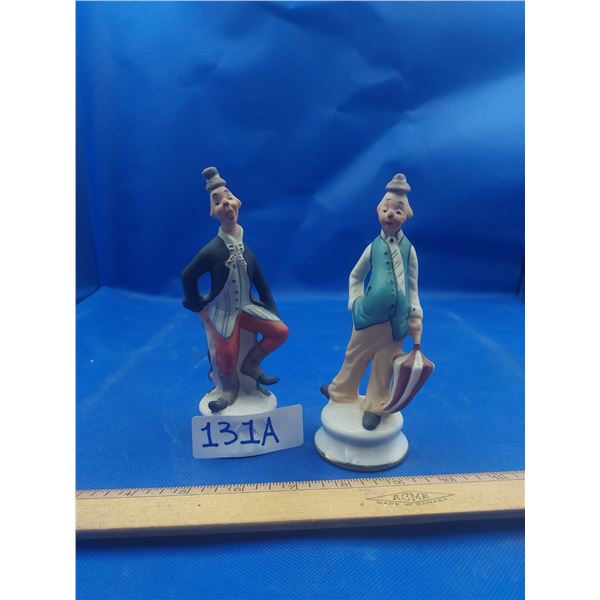 2 VINTAGE CLOWN FIGURINES