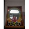 Image 1 : VINTAGE MIRROR W/STAINED GLASS