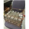 Image 1 : VINTAGE MILK BOTTLE BASKET W/BOTTLES