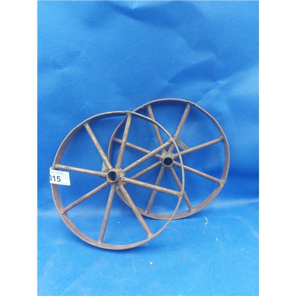 PAIR VINTAGE WAGON WHEELS
